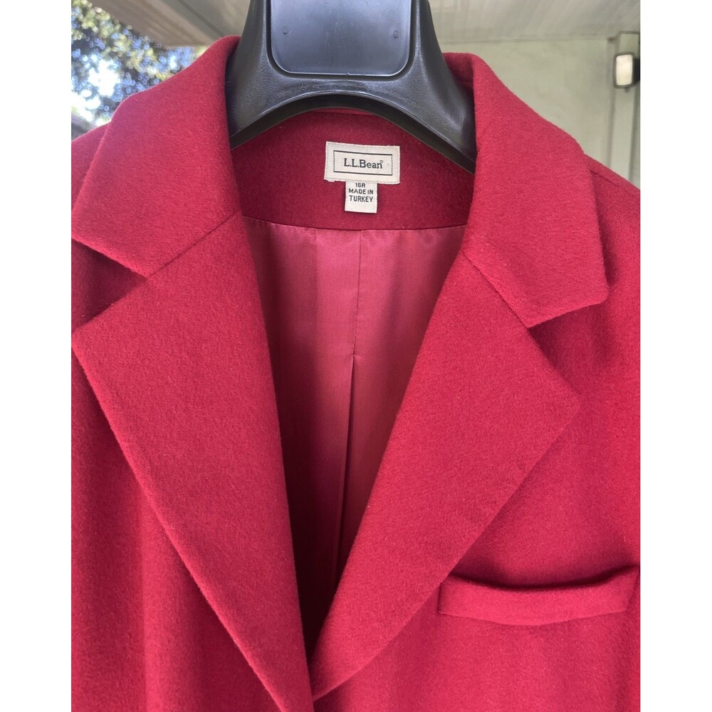 LL Bean 18R Cashmere Wool Blazer Jacket Valentine's Day Red Classic Workwear - Picture 7 of 9